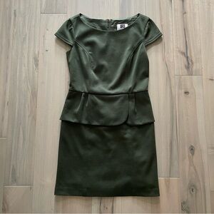 Laundry Cap Sleeve Olive Green Peplum Dress